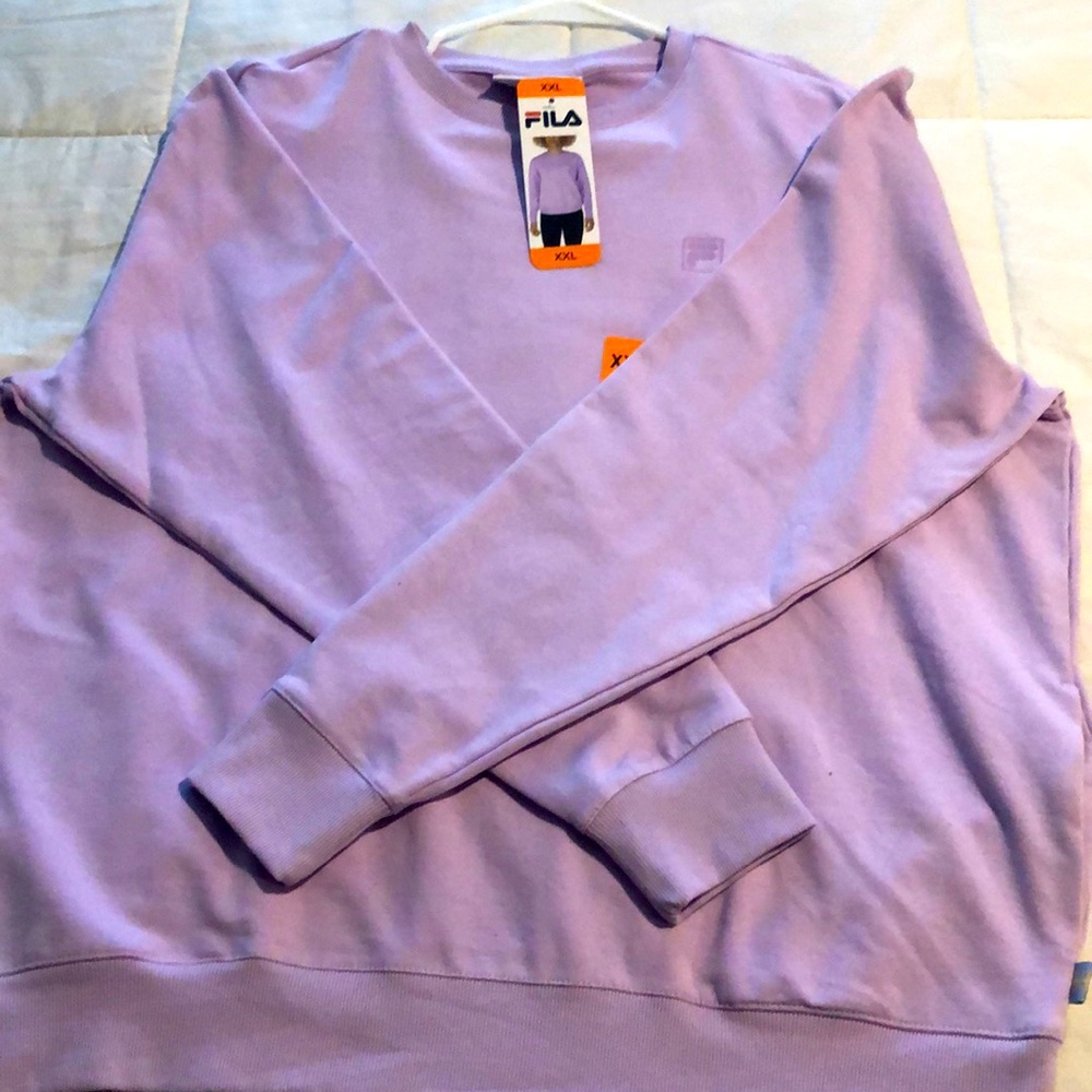 Pretty lavender Fila XXL sweatshirt NWT